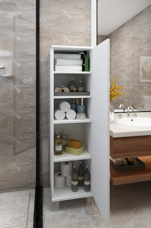 Çok Amaçlı Kapaklı Raflı Mutfak Balkon Kiler Banyo Erzak Dolabı