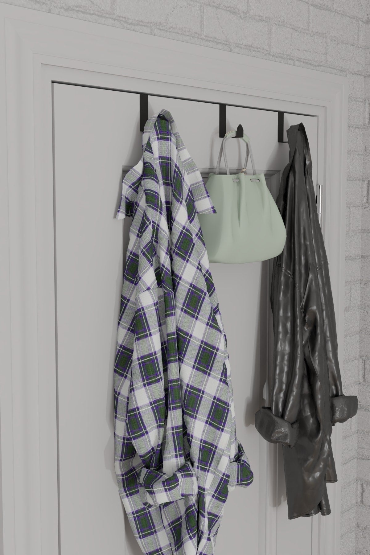 5'li Set Kapı Arkası Metal Askı Bornoz Askı Giysi Askı