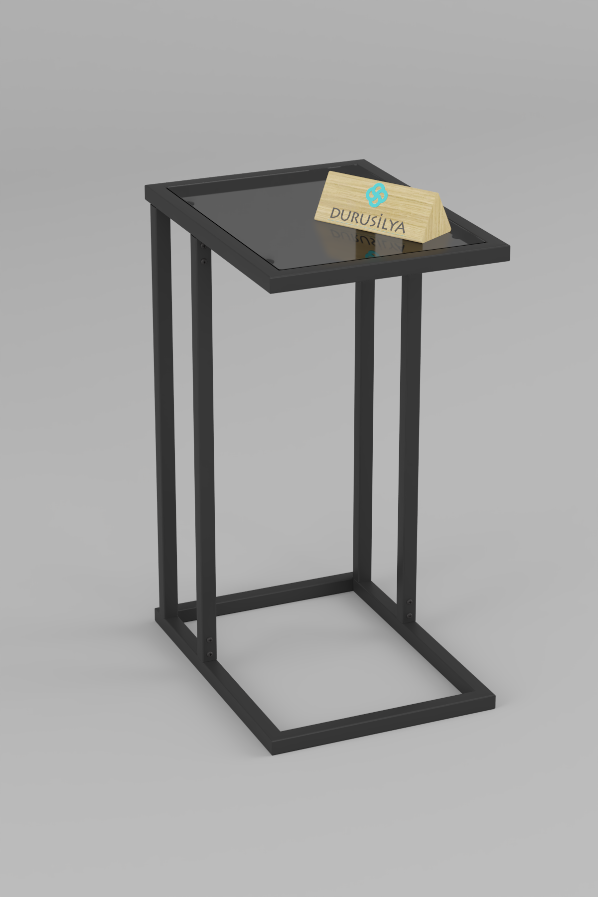 Camlı C Ayak Sehpa Zigon Sehpa Yan Sehpa