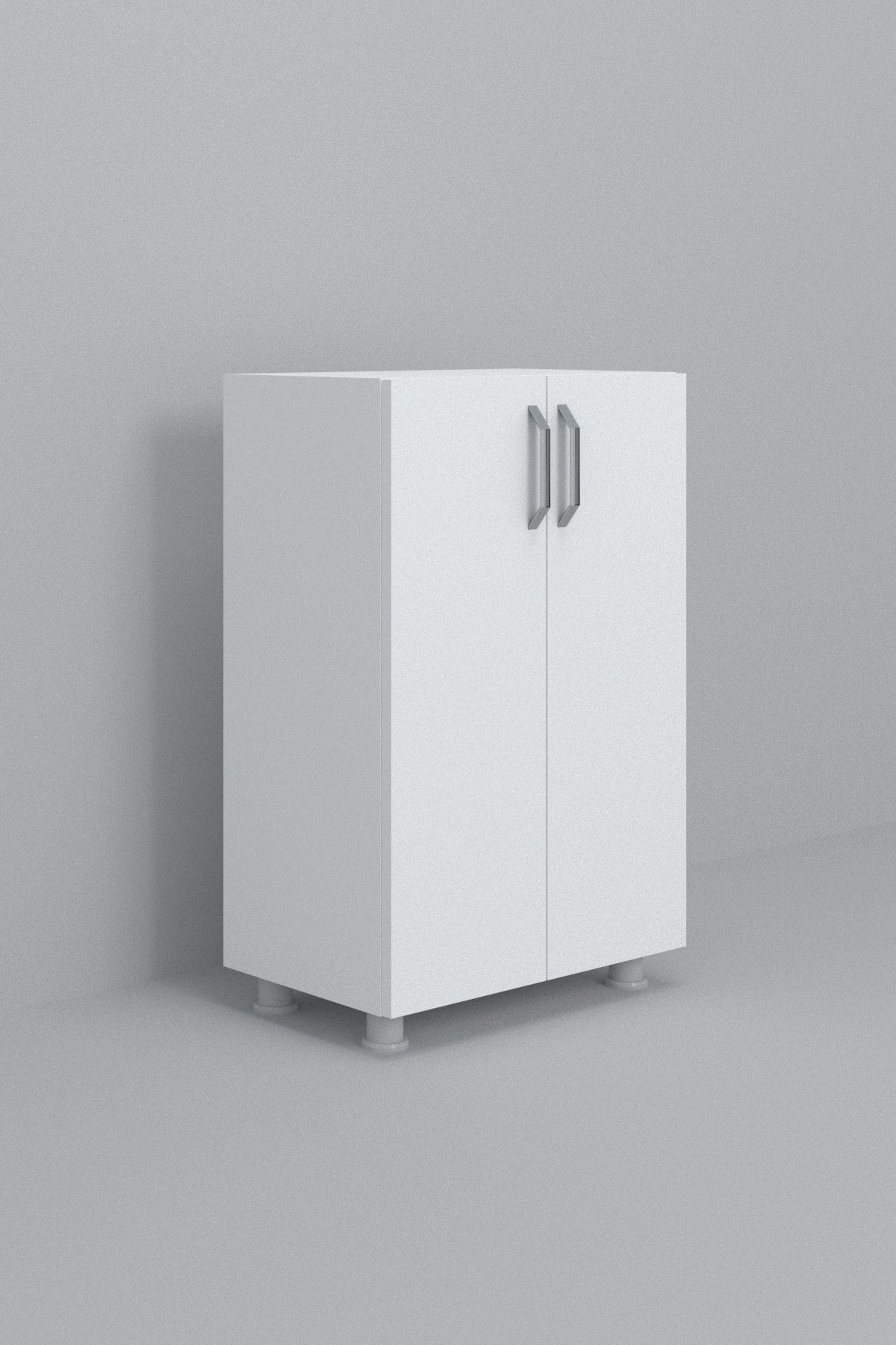 Ayakkabılık Dolabı Çift Kapaklı 2 Raflı Çok Amaçlı Dolap