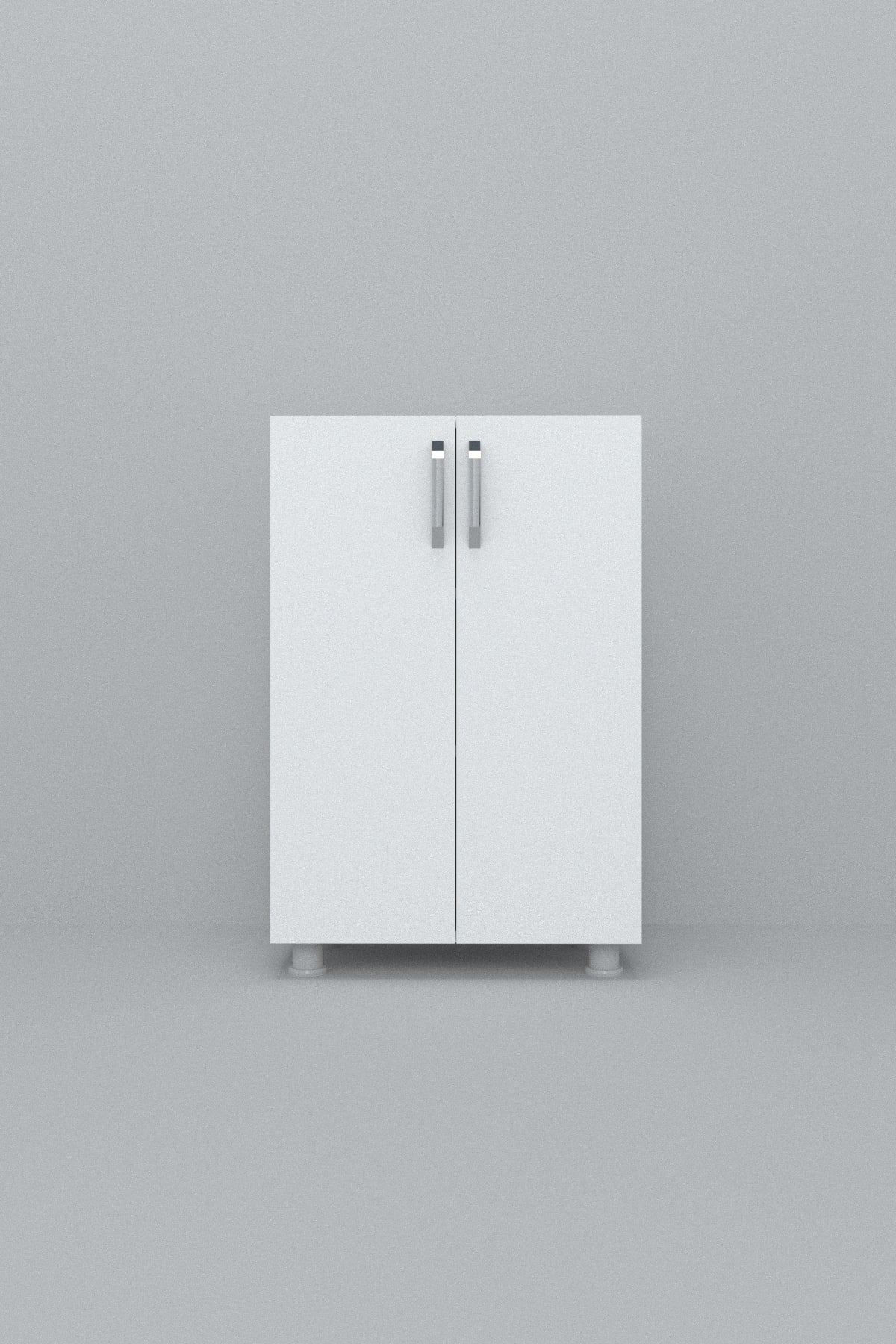 Ayakkabılık Dolabı Çift Kapaklı 2 Raflı Çok Amaçlı Dolap