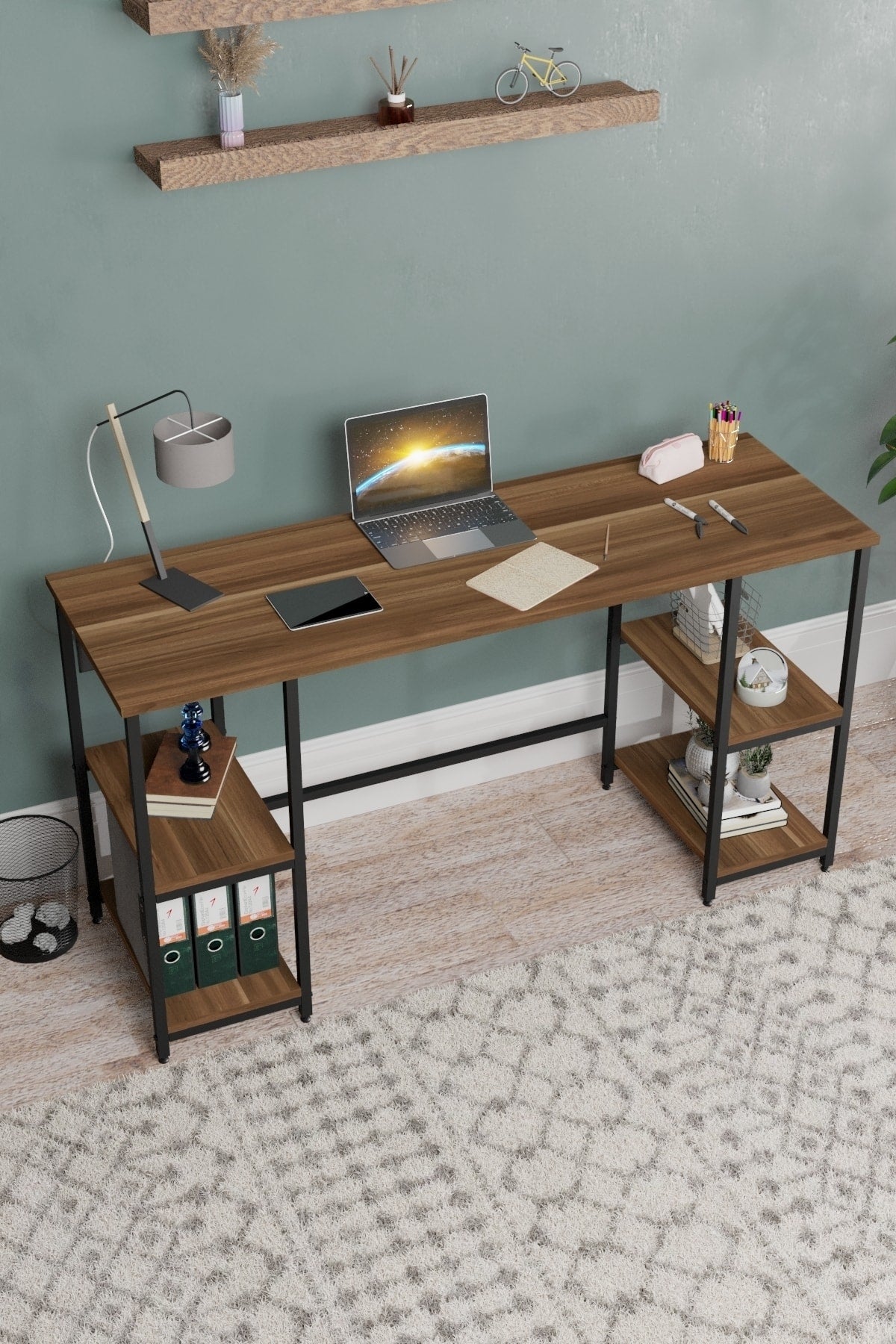 Metal Çalışma Bilgisayar Ofis Masası 140x50 cm