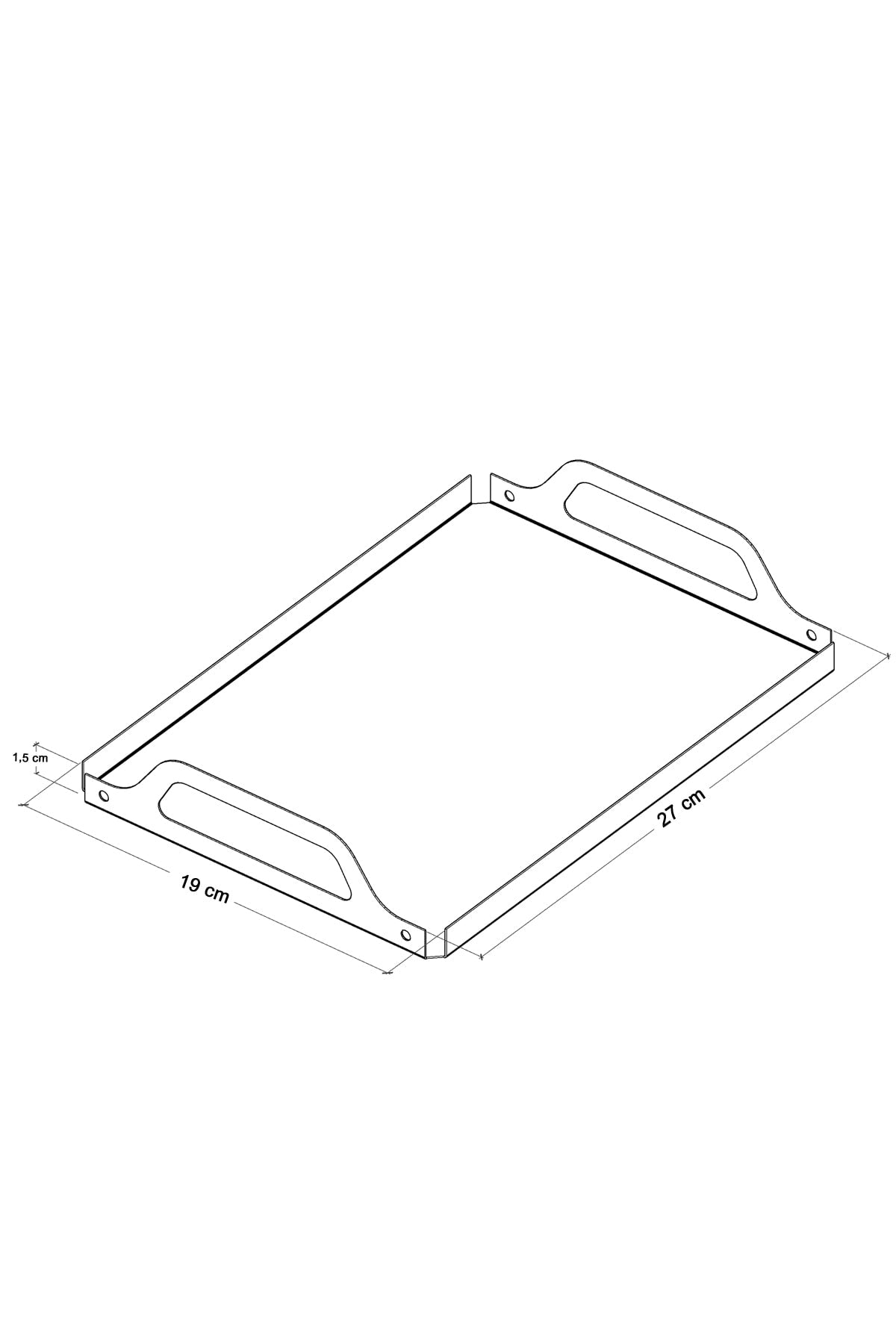 Metal Çay Kahve Pasta Servis Sunum Tepsisi Dekoratif Tepsi