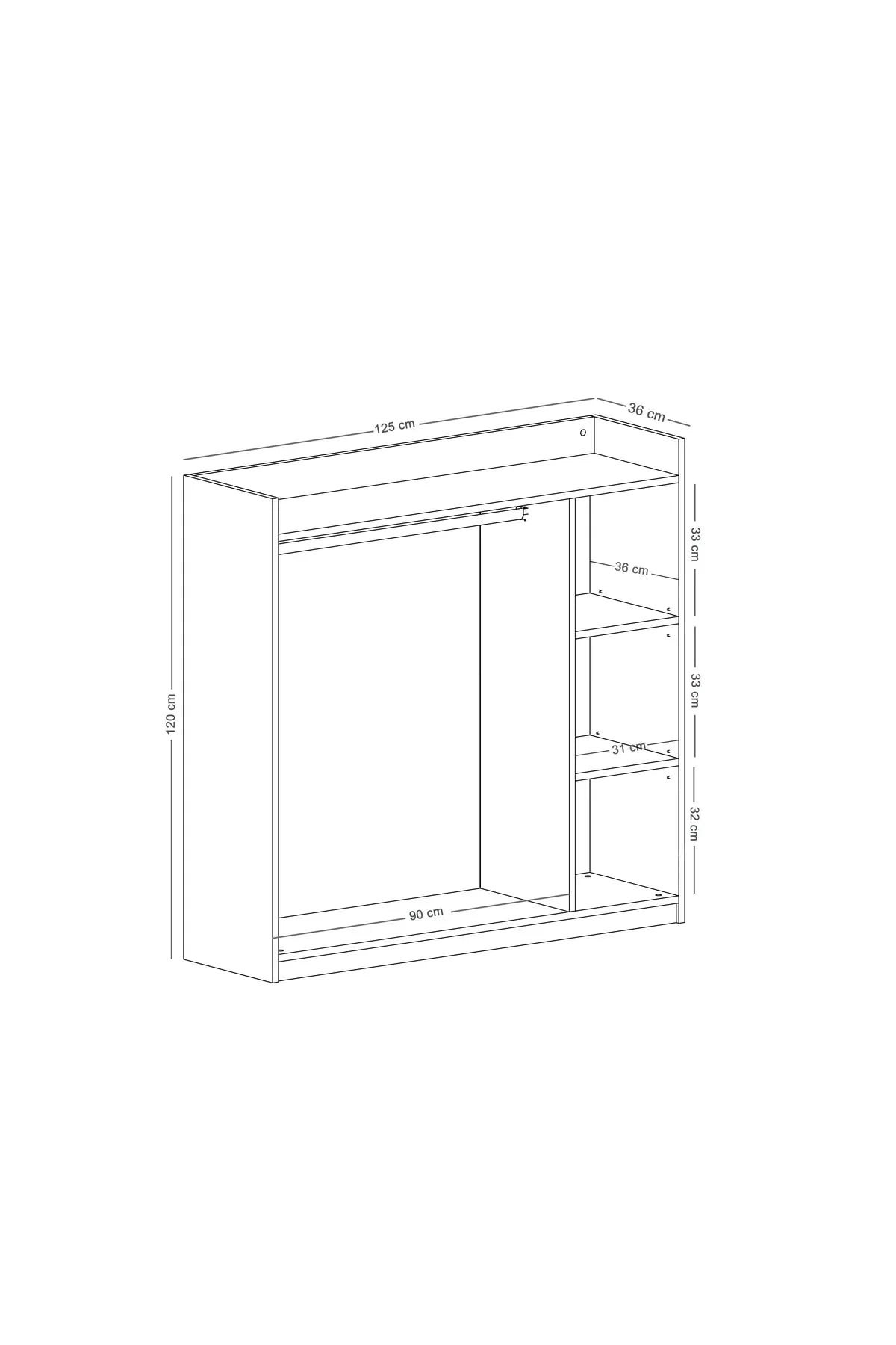 Raflı Elbise Dolabı Askılık Vestiyer Portmanto