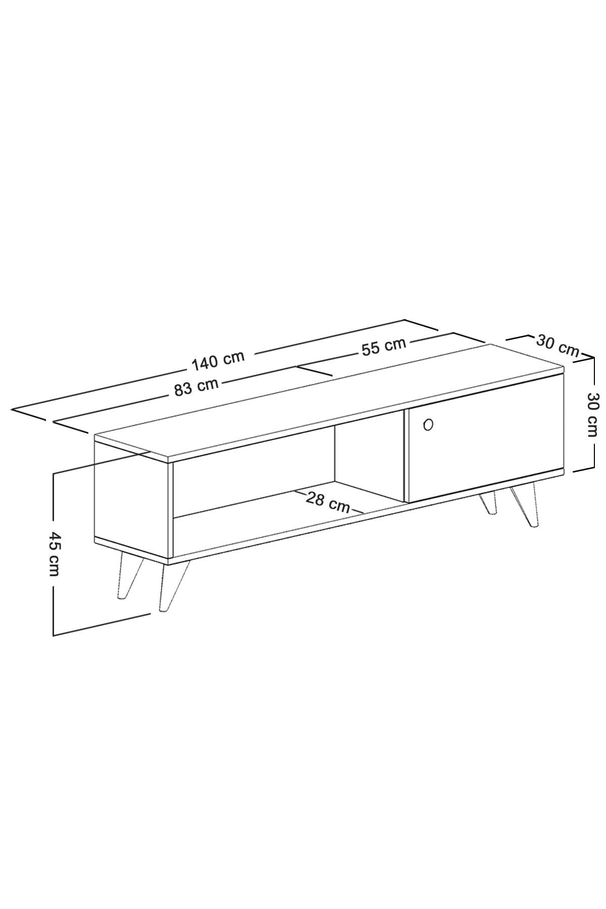Tv Ünitesi Kapaklı Raflı