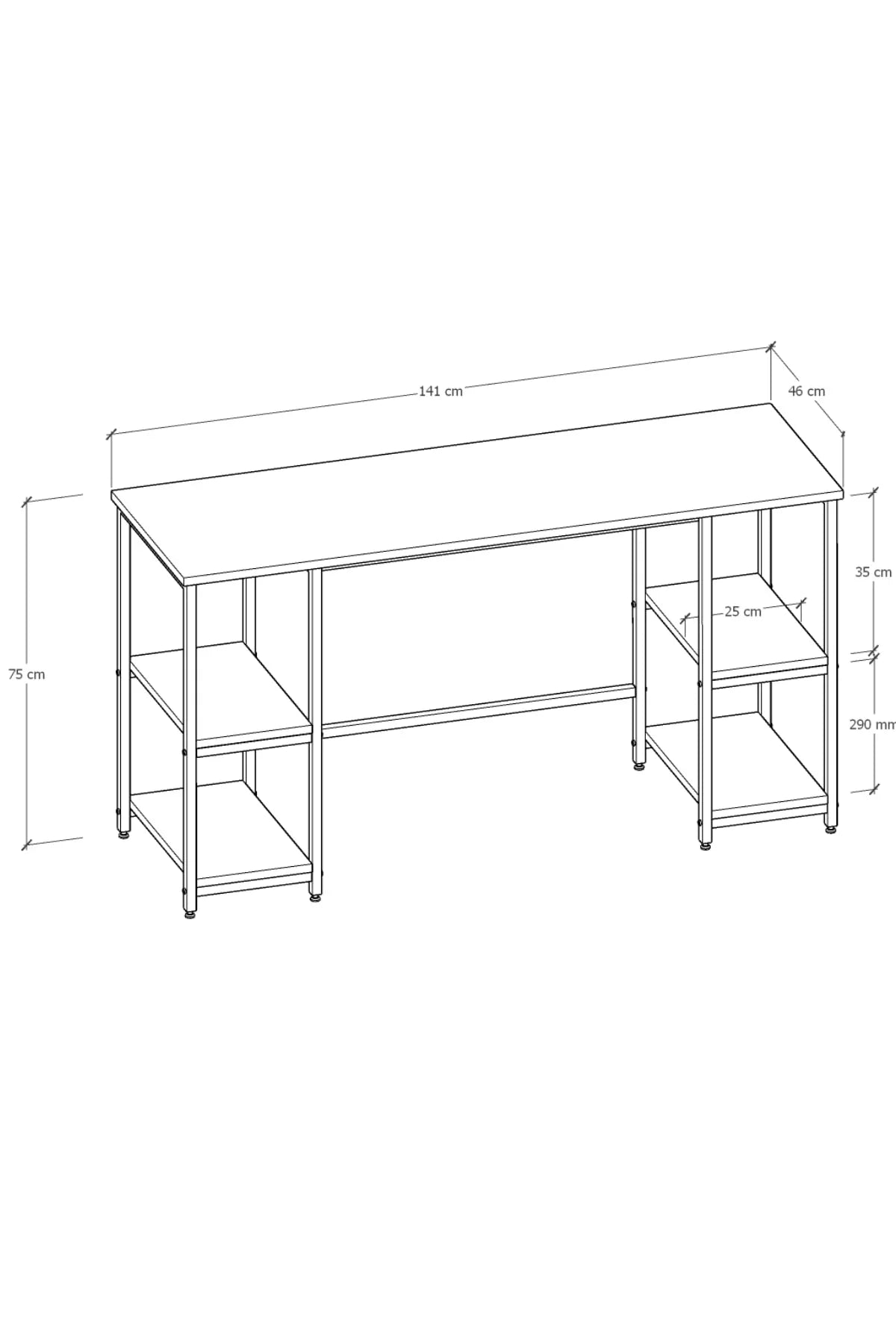 Metal Ayaklı Çalışma Masası – 140 × 50 cm ürün görseli 8